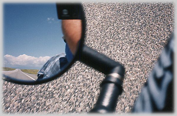 Bar end mirror along the Madison River, MT